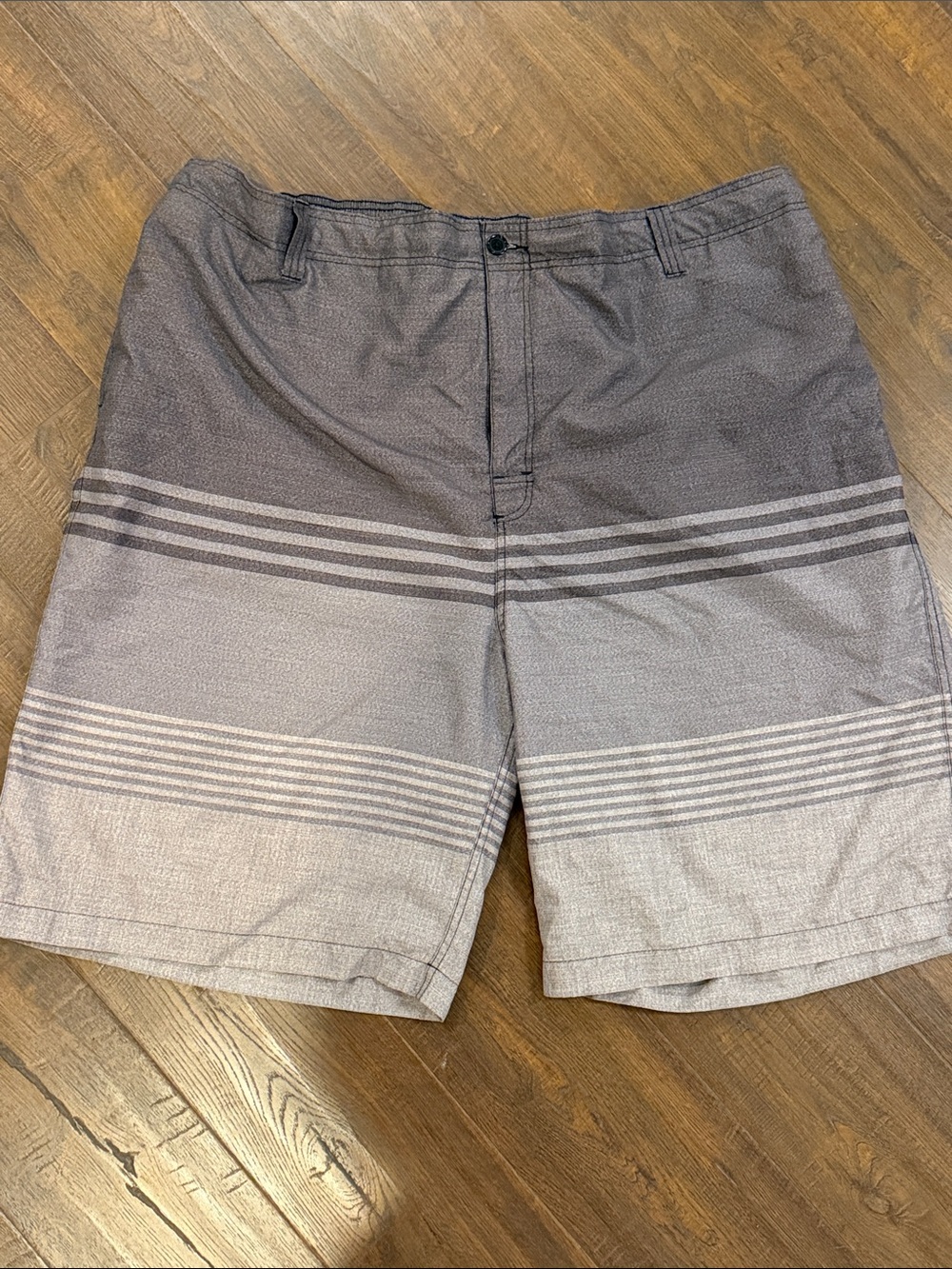 Men's Striped Gradient Swim Trunks - Gray
